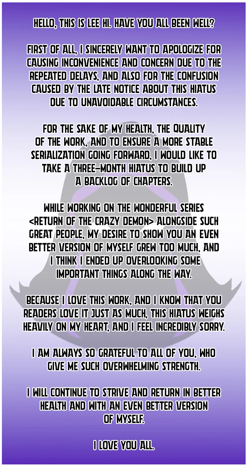 The Return of the Crazy Demon Chapter 192.5 Page 1